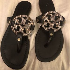 Tory Burch Snake skin flip flops / sandals